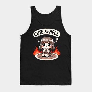 Cute as Hell Cute Girl (Back Print) Tank Top